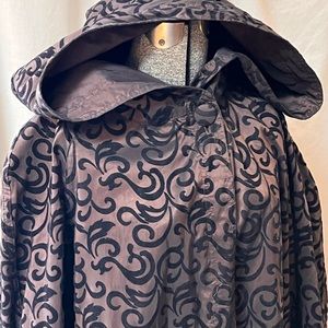 Mycra Pac Designer long Donatella Brown scroll XL raincoat opera coat reversible